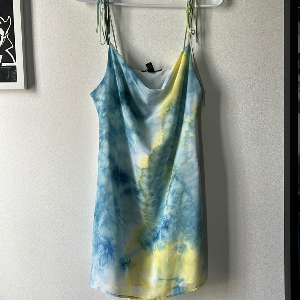 Forever 21 Tie Dye Blue Slip Dress